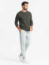 Ombre Clothing Herren Strick-Sweatpants mit Bundfalten hellgrau Ombre Clothing