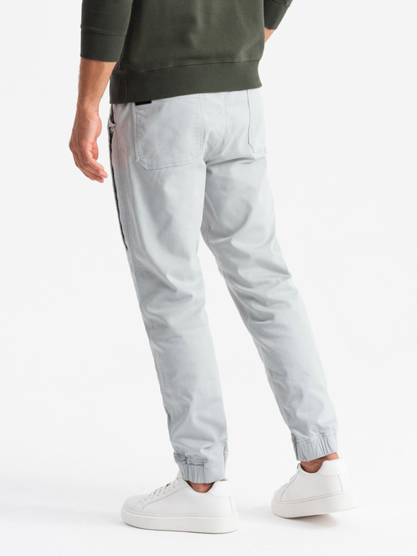 Ombre Clothing Herren Strick-Sweatpants mit Bundfalten hellgrau Ombre Clothing