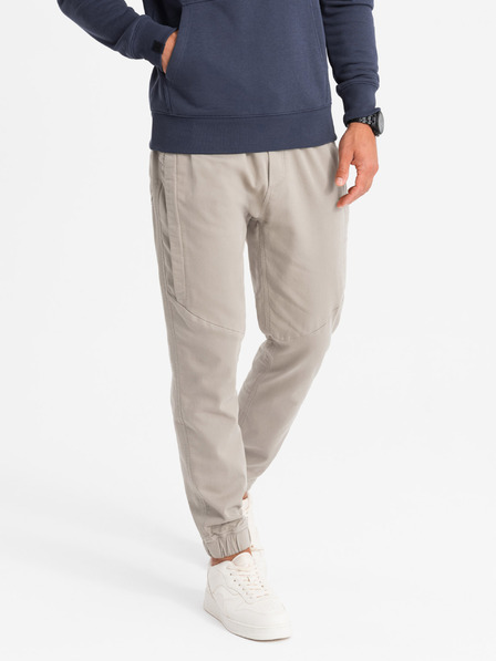 Ombre Clothing Herren Strick-Sweatpants mit Bundfalten grau Ombre Clothing