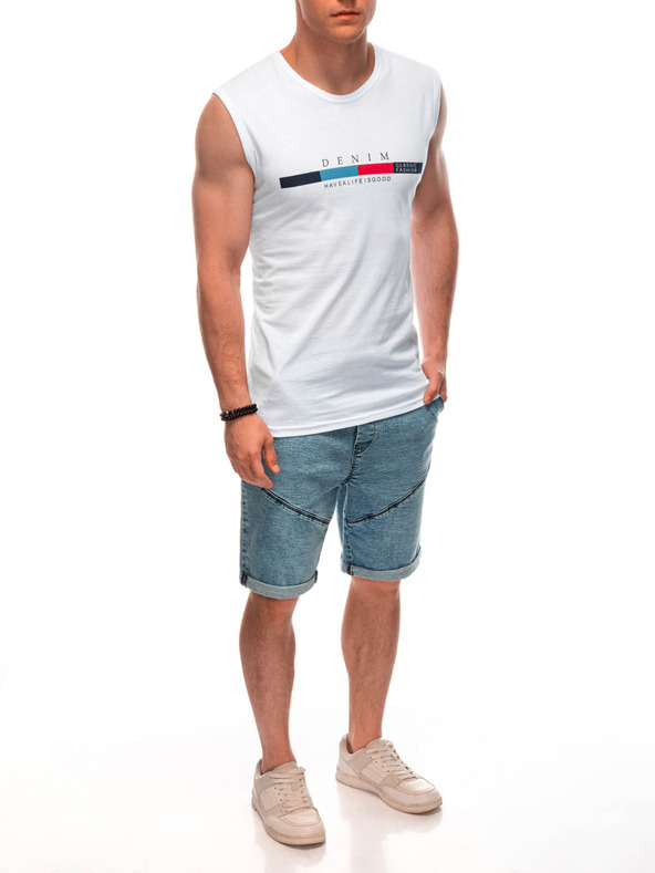 Edoti EDOTI Bedrucktes Tanktop für Herren, weiß
