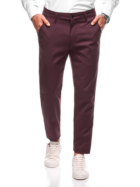 Edoti EDOTI Herren-Chinohose, dunkelrot