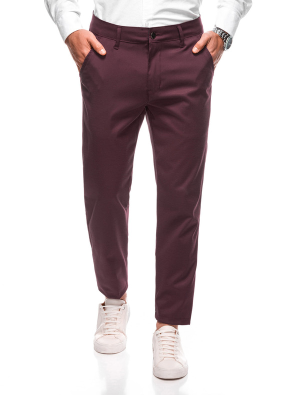 Edoti EDOTI Herren-Chinohose, dunkelrot