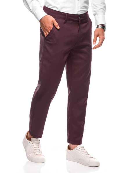Edoti EDOTI Herren-Chinohose, dunkelrot