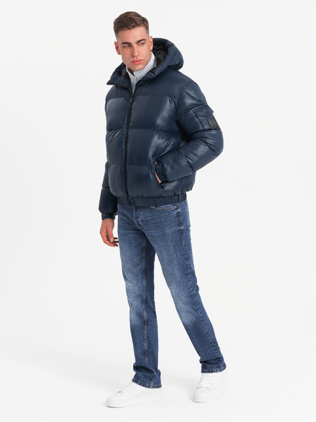 Ombre Clothing Warme Herrenjacke mit gerippten Abschlüssen Ombre Clothing