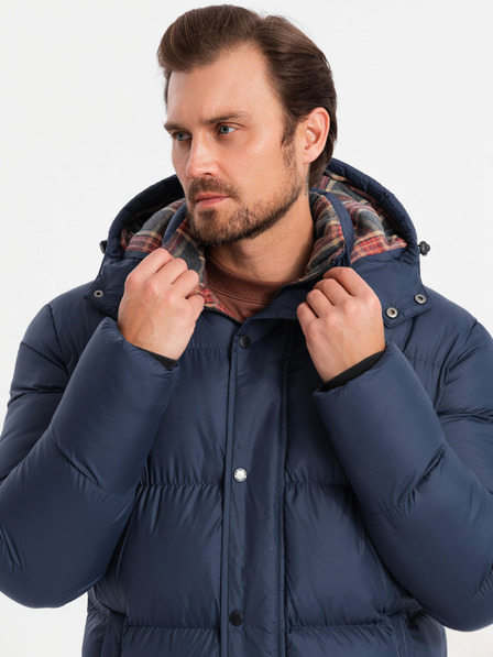 Ombre Clothing Karierte gefütterte Jacke für Herren Ombre Clothing