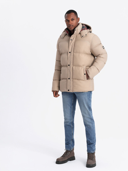 Ombre Clothing Karierte gefütterte Jacke für Herren Ombre Clothing