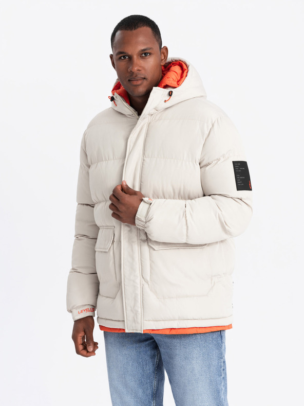 Ombre Clothing Ombre Clothing sportliche warme Herrenjacke mit doppelter Kapuze