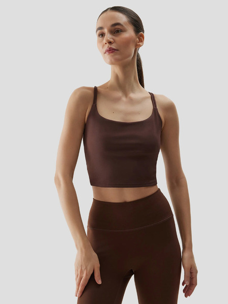 4F Damen recyceltes Yoga Crop Top 4F - braun