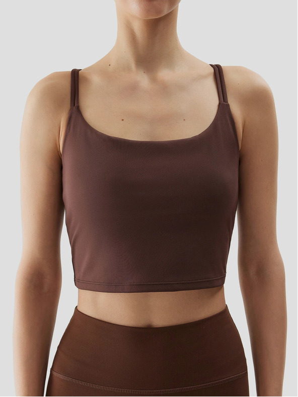 4F Damen recyceltes Yoga Crop Top 4F - braun