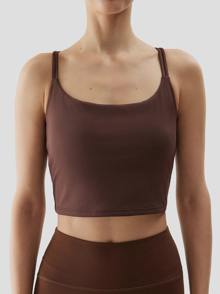4F Damen recyceltes Yoga Crop Top 4F - braun