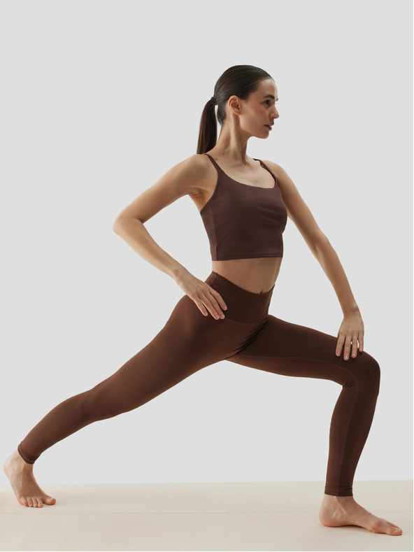 4F Damen recyceltes Yoga Crop Top 4F - braun