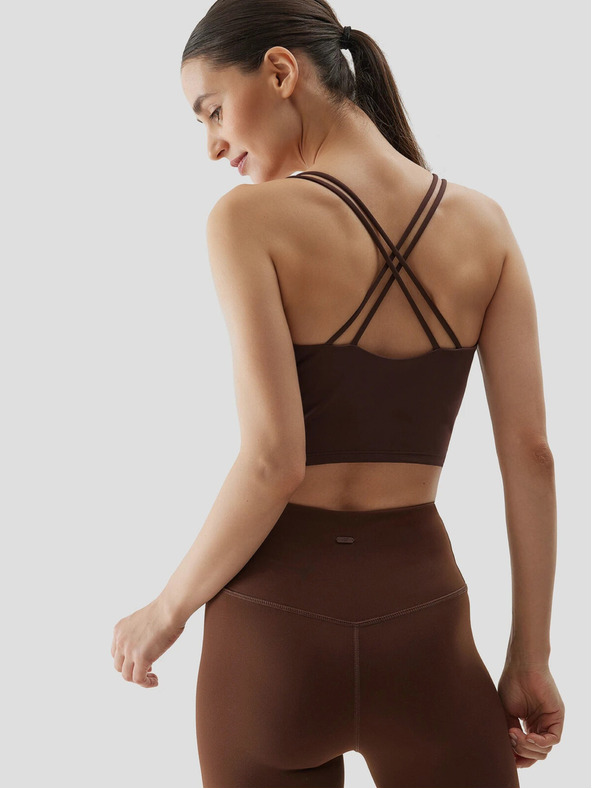 4F Damen recyceltes Yoga Crop Top 4F - braun