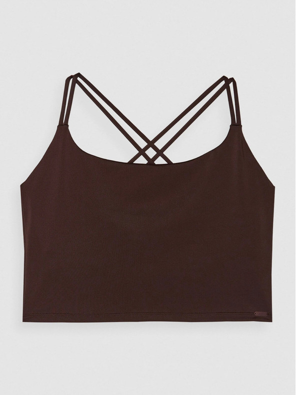 4F Damen recyceltes Yoga Crop Top 4F - braun
