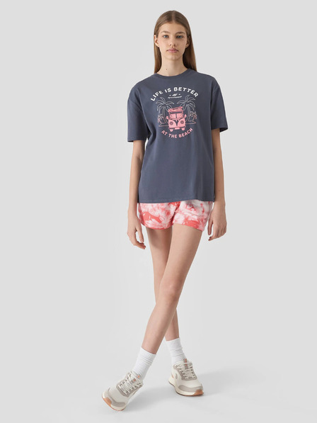 4F Mädchen Oversize-T-Shirt mit Druck 4F