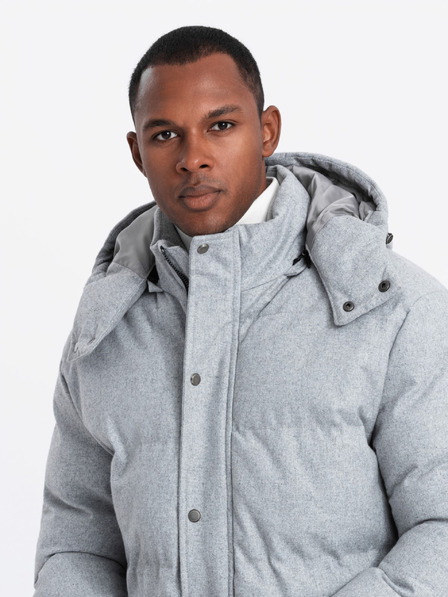 Ombre Clothing Herren lange warme Parka-Jacke mit Wolle Ombre Kleidung