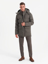 Ombre Clothing Herren lange warme Parka-Jacke mit Wolle Ombre Kleidung