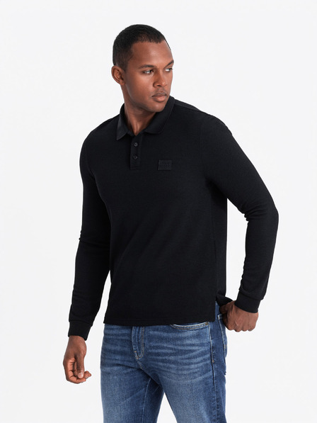 Ombre Clothing Herren Langarm-Poloshirt Ombre Kleidung