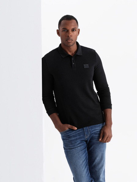 Ombre Clothing Herren Langarm-Poloshirt Ombre Kleidung