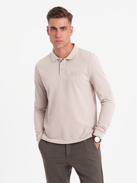 Ombre Clothing Herren Langarm-Poloshirt Ombre Kleidung