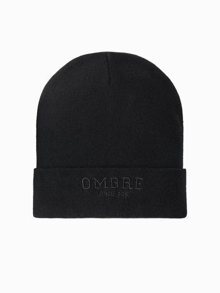 Ombre Clothing Herren-Strickmütze mit gestickter Aufschrift „Ombre Clothing“.