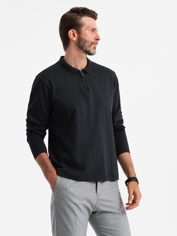 Ombre Clothing Herren Langarm-Poloshirt Ombre Kleidung