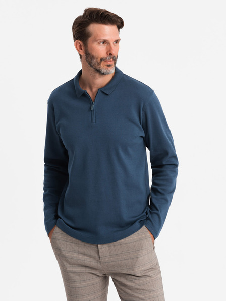 Ombre Clothing Herren Langarm-Poloshirt Ombre Kleidung