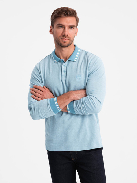 Ombre Clothing Herren Langarm-Poloshirt Ombre Kleidung