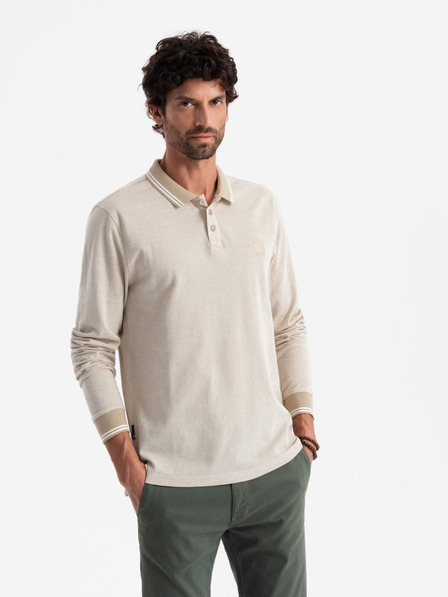 Ombre Clothing Herren Langarm-Poloshirt Ombre Kleidung