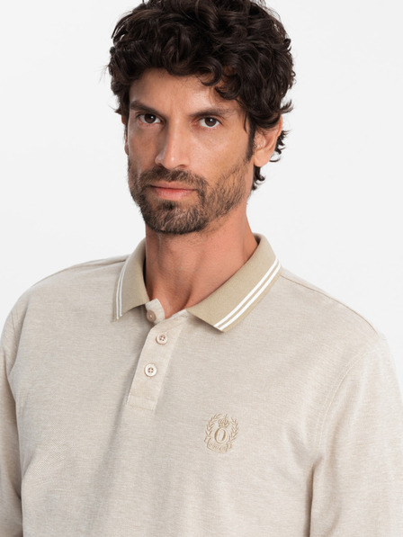 Ombre Clothing Herren Langarm-Poloshirt Ombre Kleidung