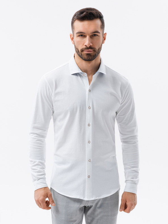 Ombre Clothing Herren Strickhemd mit schmalen Ärmeln Ombre Kleidung
