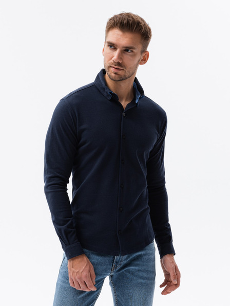 Ombre Clothing Herren Strickhemd mit schmalen Ärmeln Ombre Kleidung