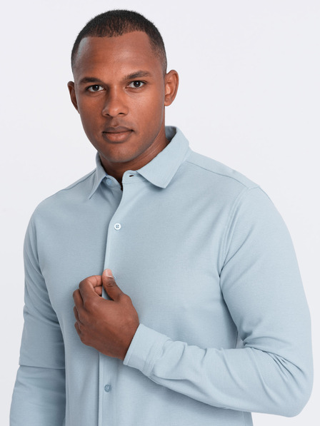 Ombre Clothing Herren Strickhemd mit schmalen Ärmeln Ombre Kleidung