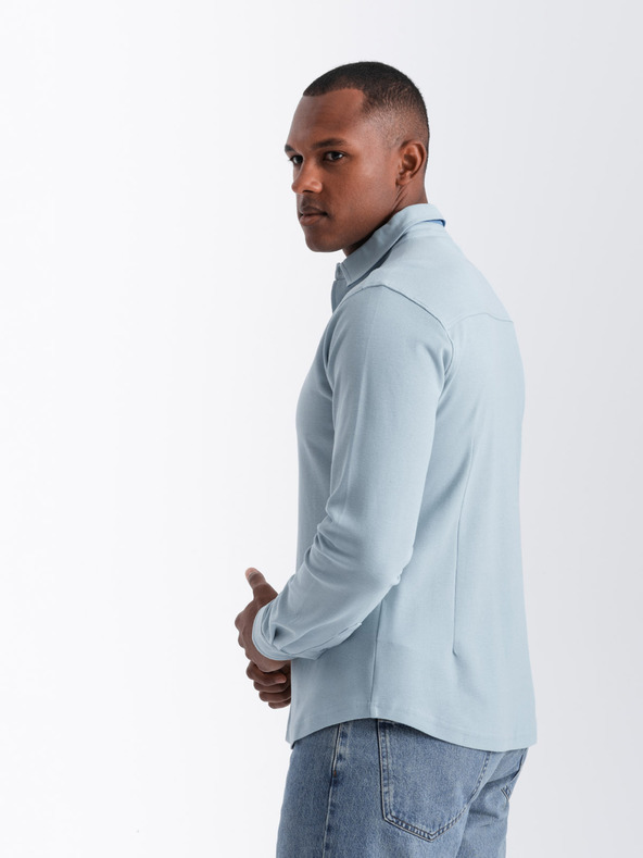 Ombre Clothing Herren Strickhemd mit schmalen Ärmeln Ombre Kleidung