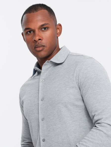 Ombre Clothing Herren Strickhemd mit schmalen Ärmeln Ombre Kleidung