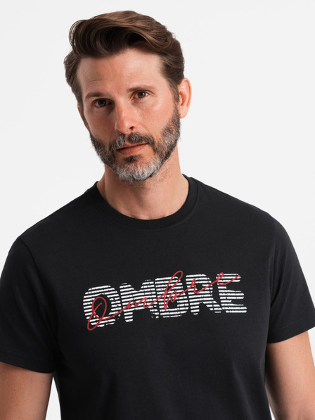 Ombre Clothing Herren-T-Shirt aus Baumwolle mit zarter Stickerei Ombre Clothing