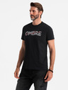 Ombre Clothing Herren-T-Shirt aus Baumwolle mit zarter Stickerei Ombre Clothing