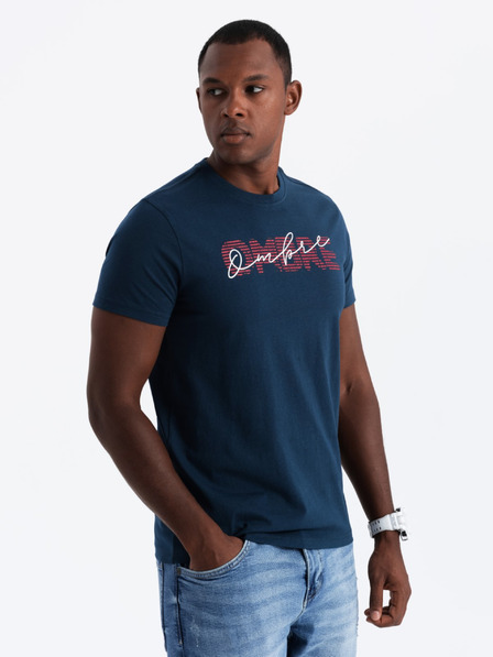 Ombre Clothing Herren-T-Shirt aus Baumwolle mit zarter Stickerei Ombre Clothing