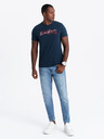 Ombre Clothing Herren-T-Shirt aus Baumwolle mit zarter Stickerei Ombre Clothing