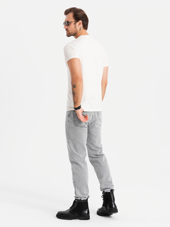 Ombre Clothing Herren-T-Shirt aus Baumwolle mit zarter Stickerei Ombre Clothing