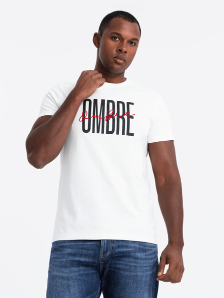 Ombre Clothing Herren-T-Shirt aus Baumwolle mit zarter Stickerei Ombre Clothing