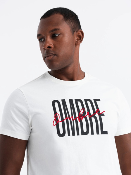 Ombre Clothing Herren-T-Shirt aus Baumwolle mit zarter Stickerei Ombre Clothing