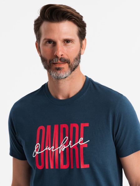 Ombre Clothing Herren-T-Shirt aus Baumwolle mit zarter Stickerei Ombre Clothing
