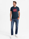 Ombre Clothing Herren-T-Shirt aus Baumwolle mit zarter Stickerei Ombre Clothing