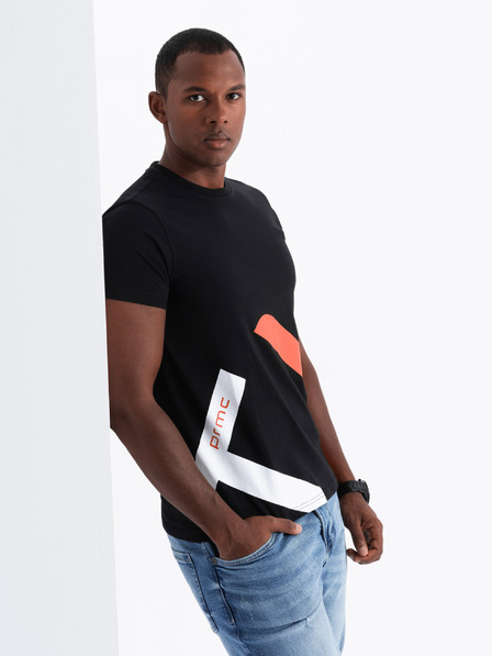 Ombre Clothing Herren-T-Shirt aus Baumwolle mit zarter Stickerei Ombre Clothing