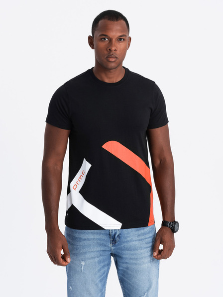 Ombre Clothing Herren-T-Shirt aus Baumwolle mit zarter Stickerei Ombre Clothing