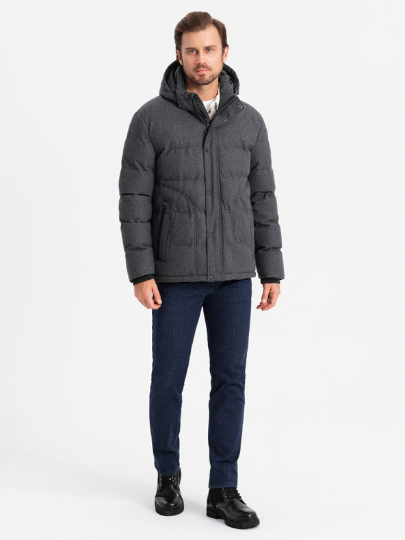 Ombre Clothing Leichte Herrenjacke mit Netzfutter und Kapuze Ombre Clothing