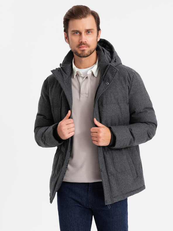 Ombre Clothing Leichte Herrenjacke mit Netzfutter und Kapuze Ombre Clothing