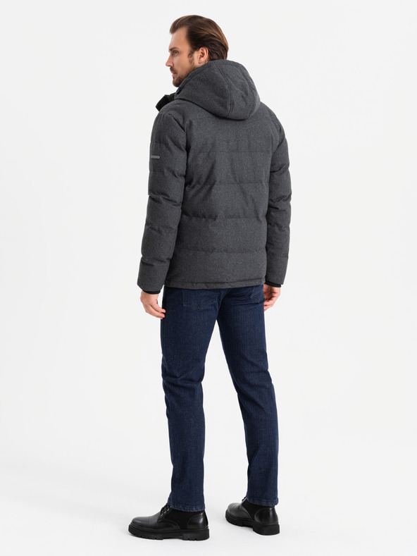 Ombre Clothing Leichte Herrenjacke mit Netzfutter und Kapuze Ombre Clothing