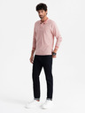 Ombre Clothing Langärmeliges besticktes Herren-Poloshirt Ombre Clothing