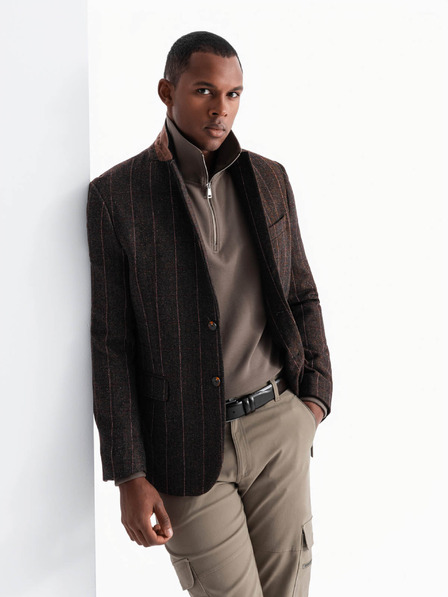 Ombre Clothing Elegante strukturierte Herren-Strickjacke Ombre Clothing